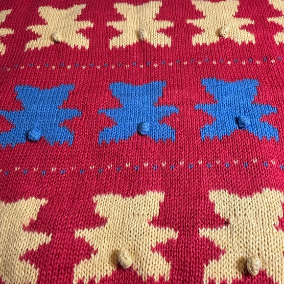Vintage Deans of Scotland sweater. Teddy Bear motif‎ Ramie/Cotton blend. SZ Med - Picture 6 of 8